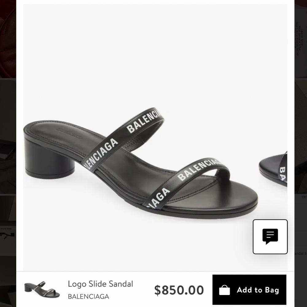 Balenciaga logo slide sandal NWT